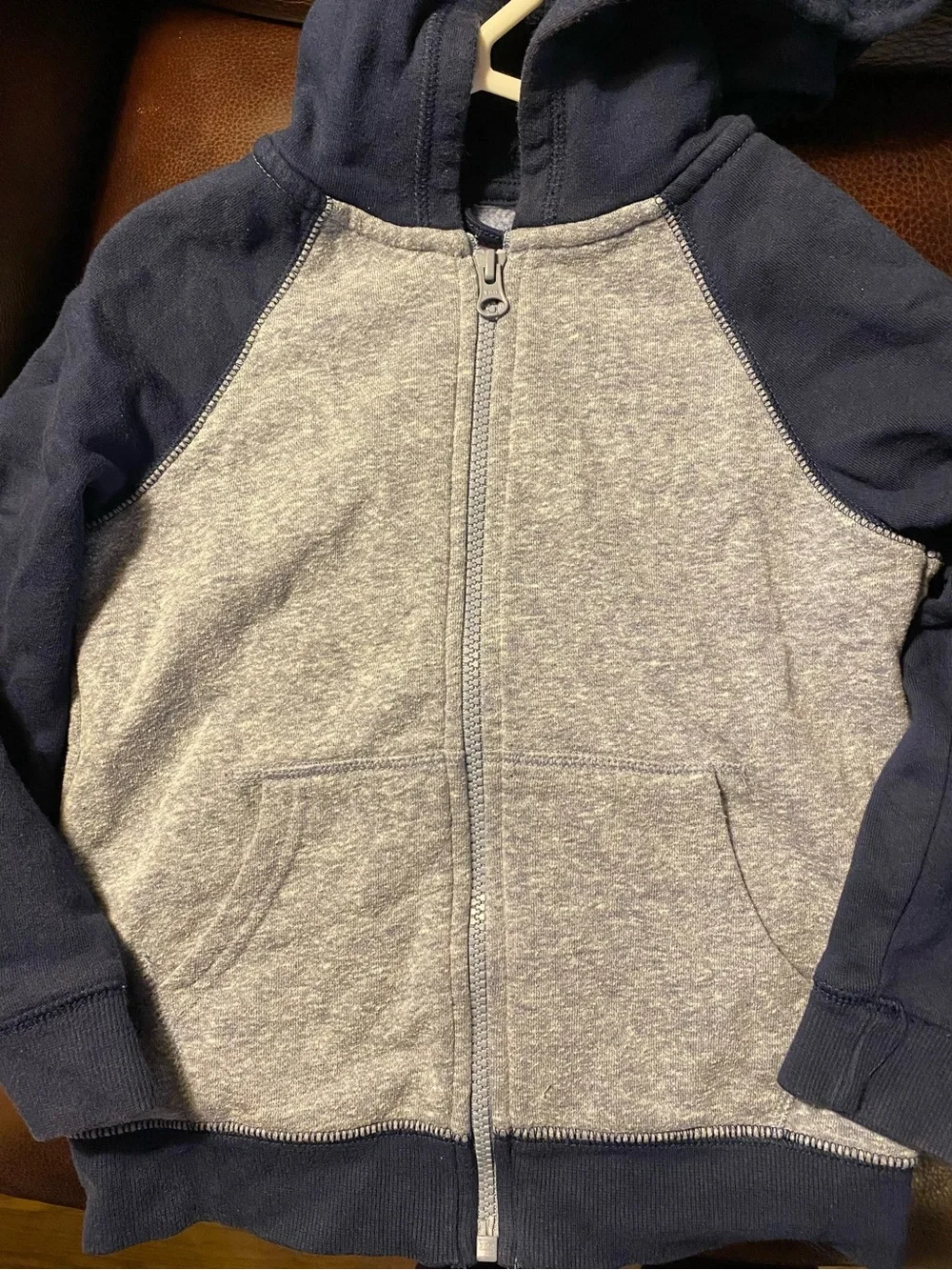 Cat & Jack Navy & Light Blue Zip-Up Hooded Jacket, Size 5T!